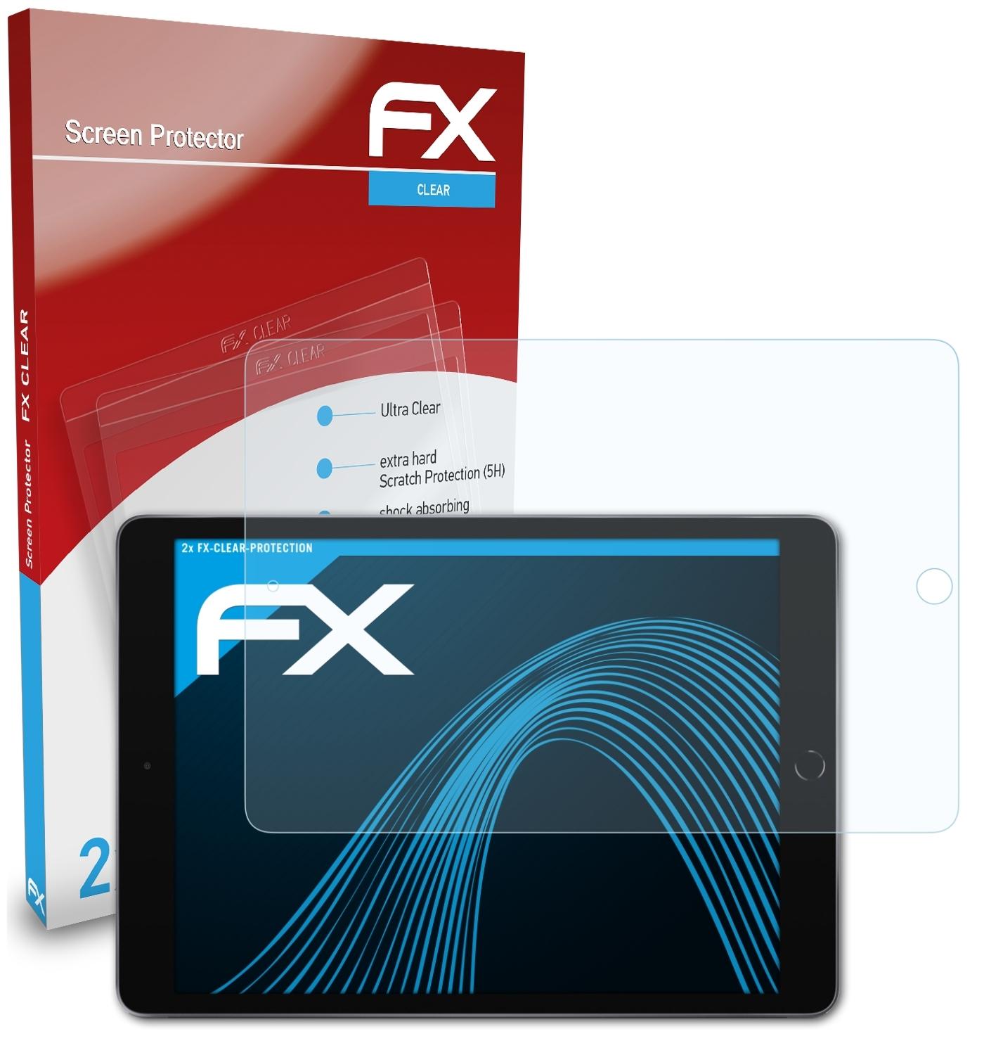 iPad ATFOLIX FX-Clear (2019)) Displayschutz(für 10.2 Apple 2x
