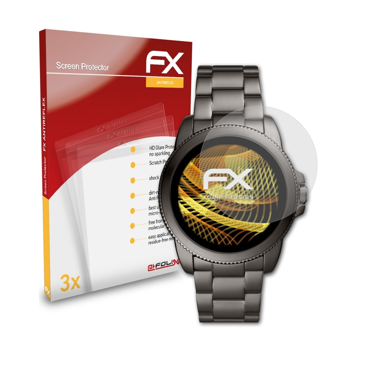 ATFOLIX 3x FX-Antireflex Displayschutz(für (44mm)) Gen 5E Fossil