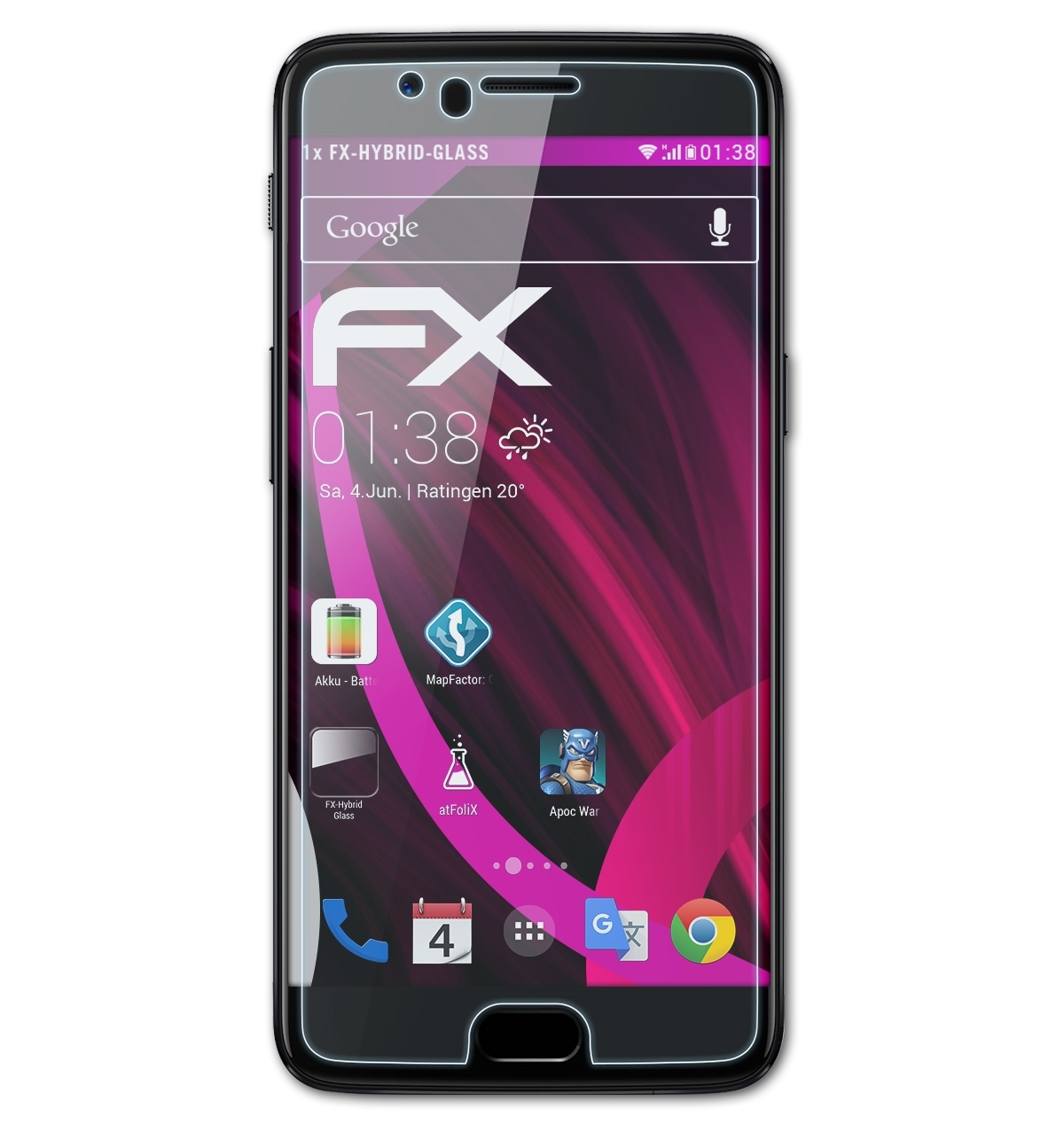 ATFOLIX Schutzglas(für 5) FX-Hybrid-Glass OnePlus