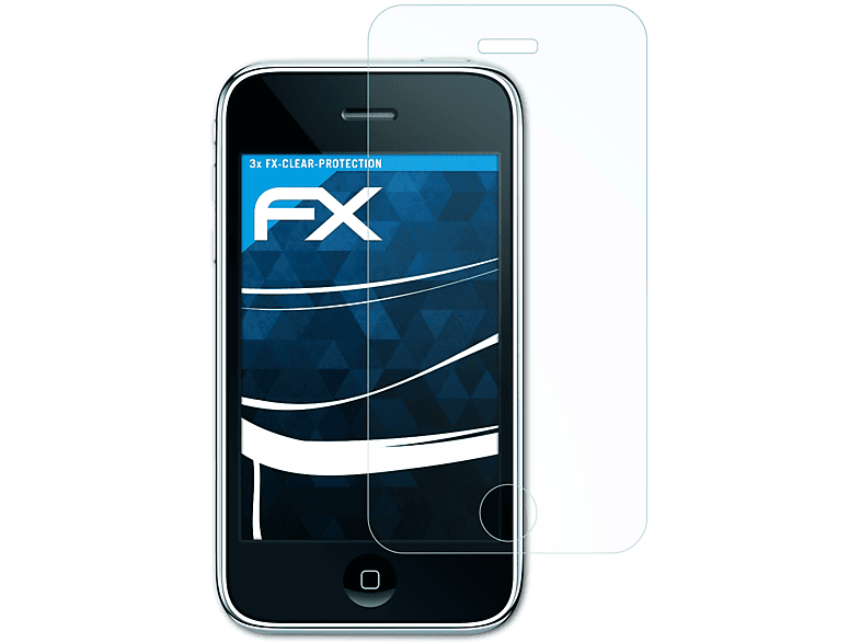3G) FX-Clear iPhone 3x ATFOLIX Apple Displayschutz(für