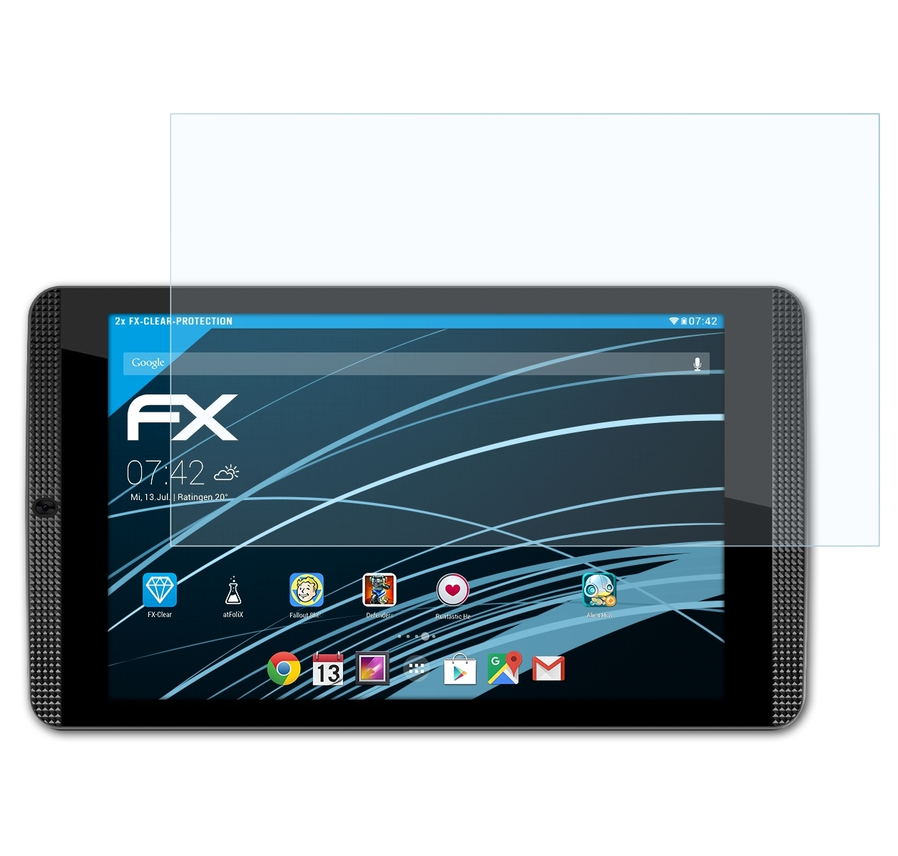 ATFOLIX 2x FX-Clear Displayschutz(für K1) Tablet Shield Nvidia