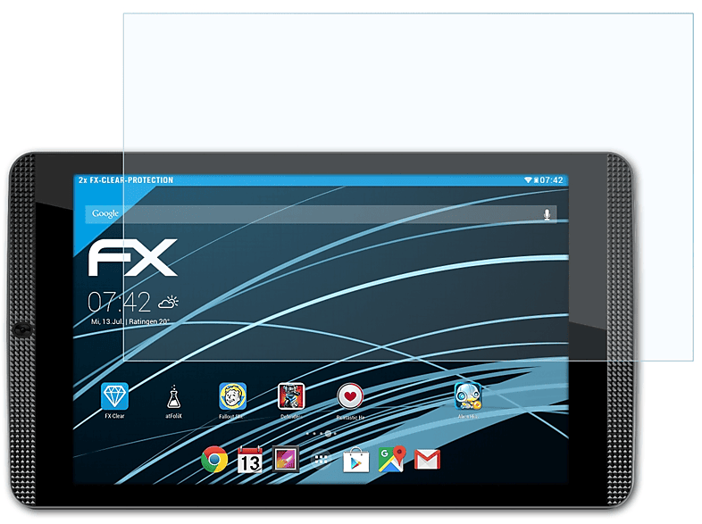 Shield K1) 2x Tablet FX-Clear ATFOLIX Displayschutz(für Nvidia