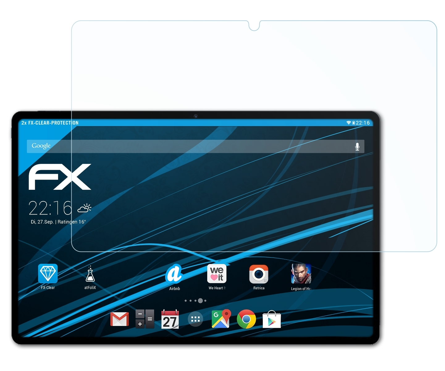 FX-Clear Teclast Plus) 2x ATFOLIX T40 Displayschutz(für