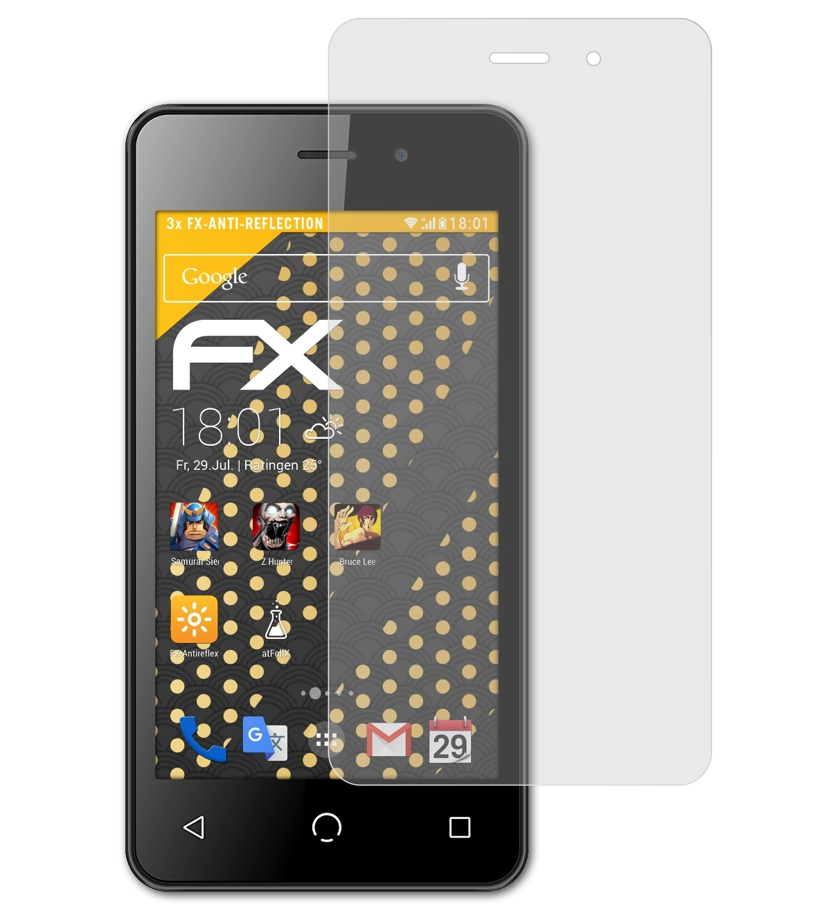 Displayschutz(für Mobile Nuu A1) ATFOLIX FX-Antireflex 3x