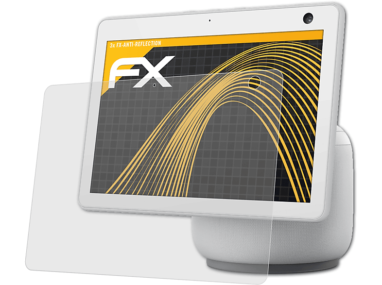 ATFOLIX 3x FX-Antireflex Displayschutz(für Show Echo Amazon 10)
