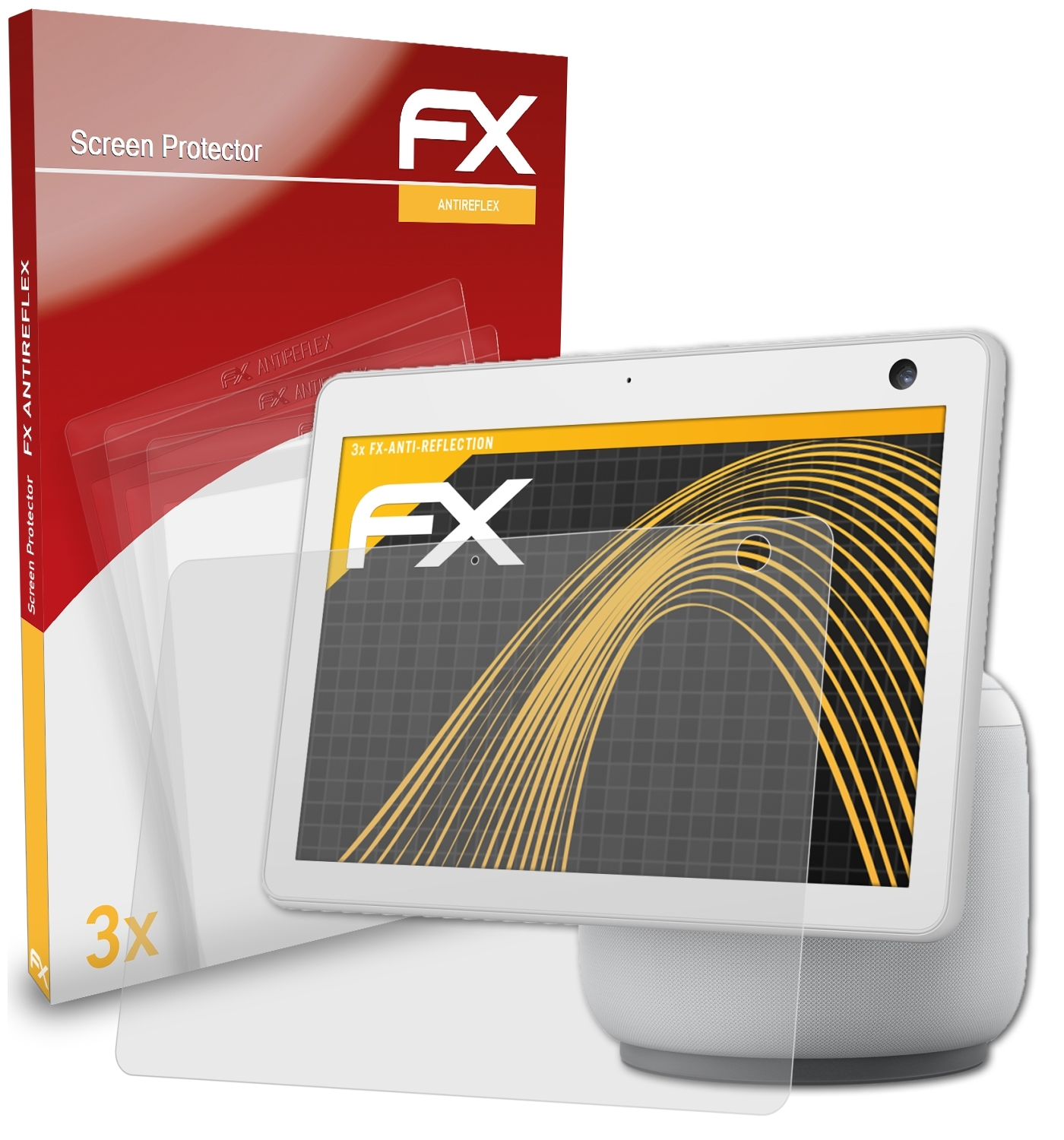 ATFOLIX 3x FX-Antireflex Show 10) Echo Displayschutz(für Amazon