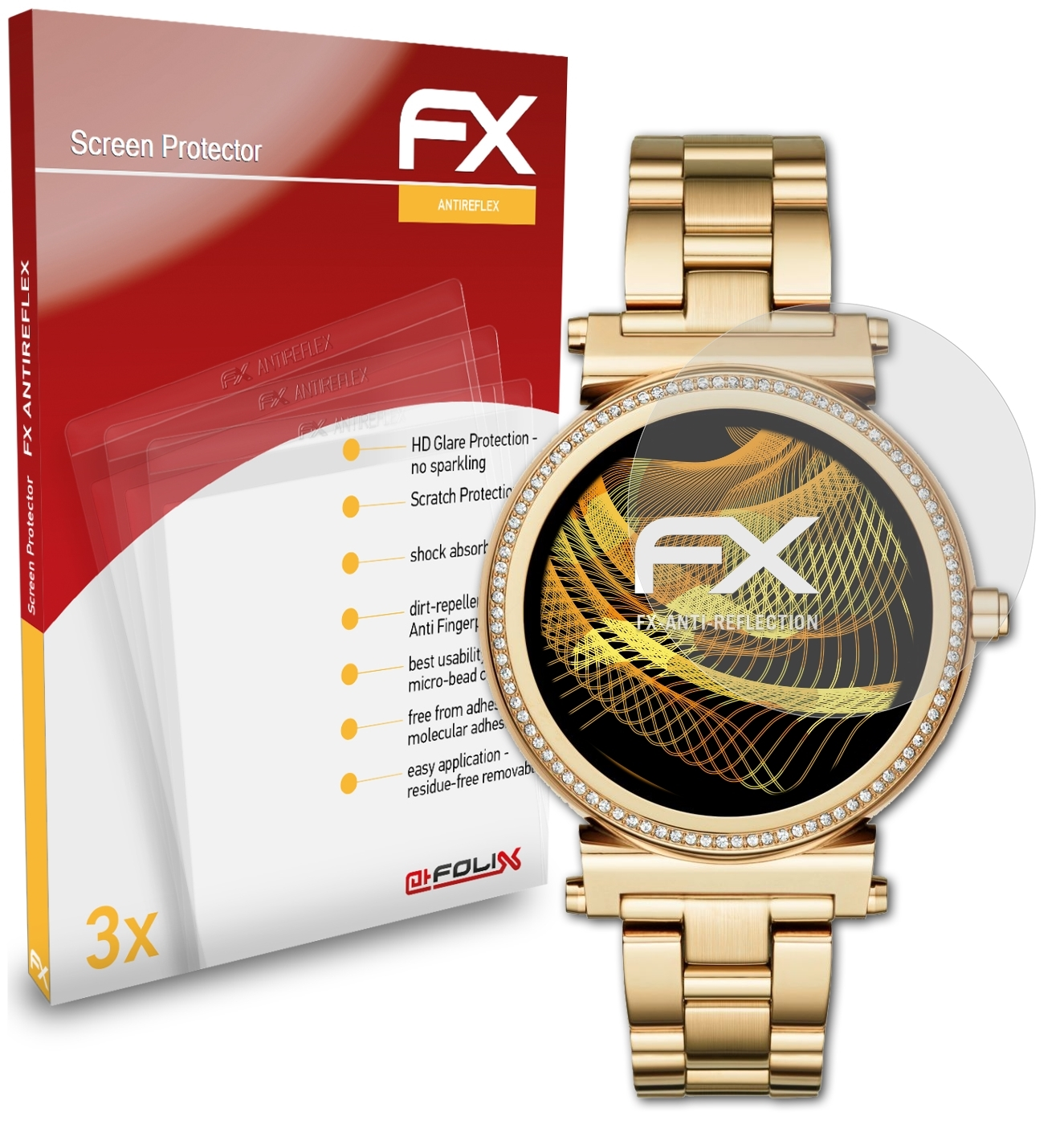 ATFOLIX 3x FX-Antireflex Displayschutz(für Michael Kors Sofie)