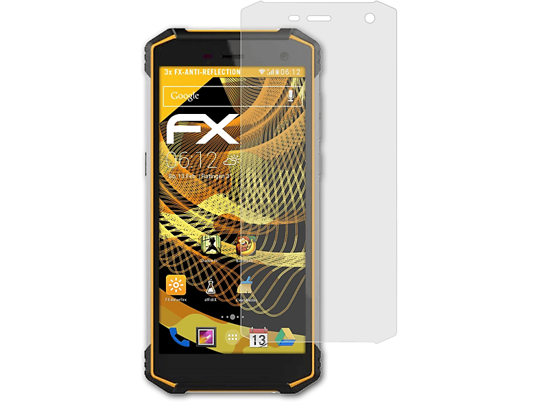 ATFOLIX 3x FX-Antireflex Displayschutz(für myPhone Hammer Energy 2)