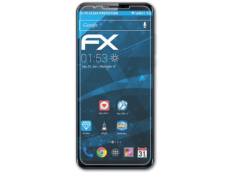 ATFOLIX FX-Clear Cubot X18 3x Displayschutz(für Plus)