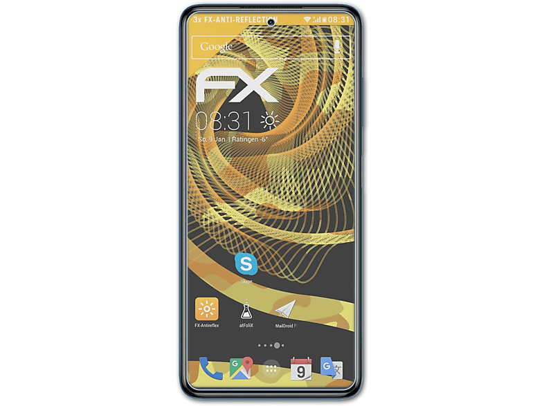 ATFOLIX 3x FX-Antireflex Displayschutz(für Xiaomi Poco X3 Pro