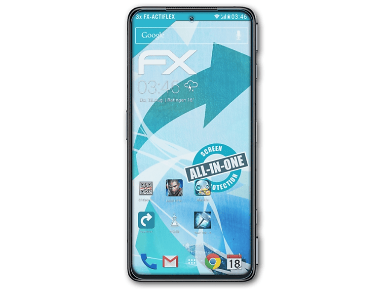 ATFOLIX 3x FX-ActiFleX Displayschutz(für Xiaomi Black Shark 4S Pro)