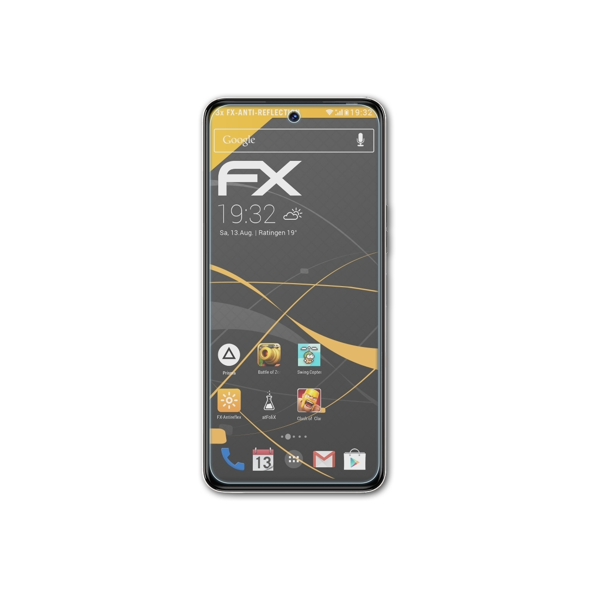 ATFOLIX 3x FX-Antireflex 18) Camon Displayschutz(für Tecno
