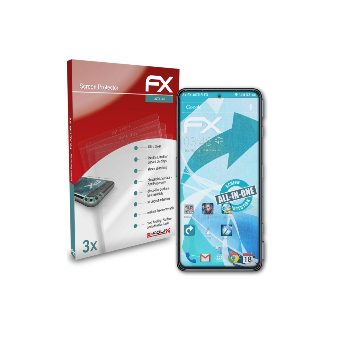 ATFOLIX 3x FX-ActiFleX Displayschutz(für 4S Pro) Shark Black Xiaomi
