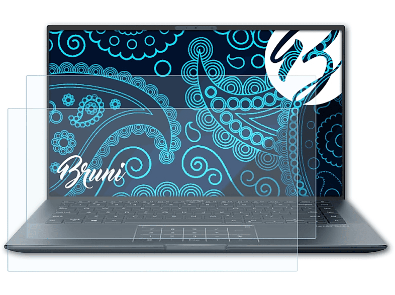 BRUNI 2x Basics-Clear Schutzfolie(für Asus ZenBook 14 (UX425EA))