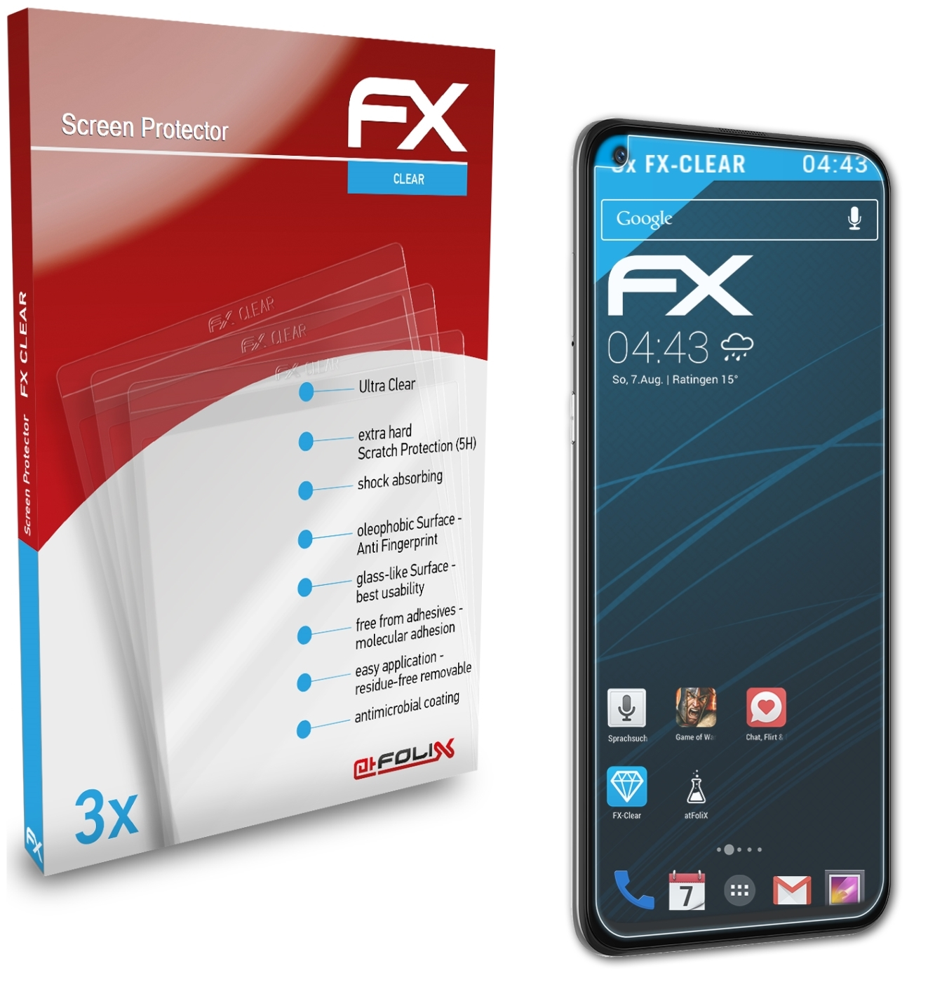ATFOLIX 3x FX-Clear Displayschutz(für TCL 10L)