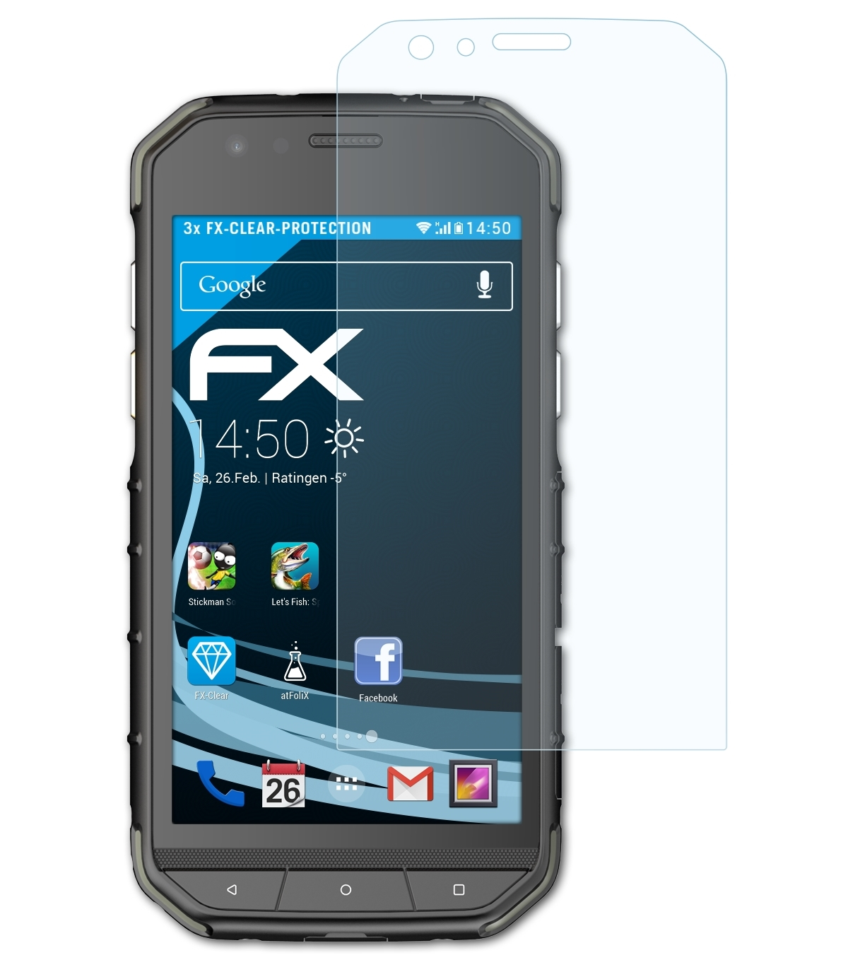 ATFOLIX 3x FX-Clear Displayschutz(für CAT Caterpillar S31)