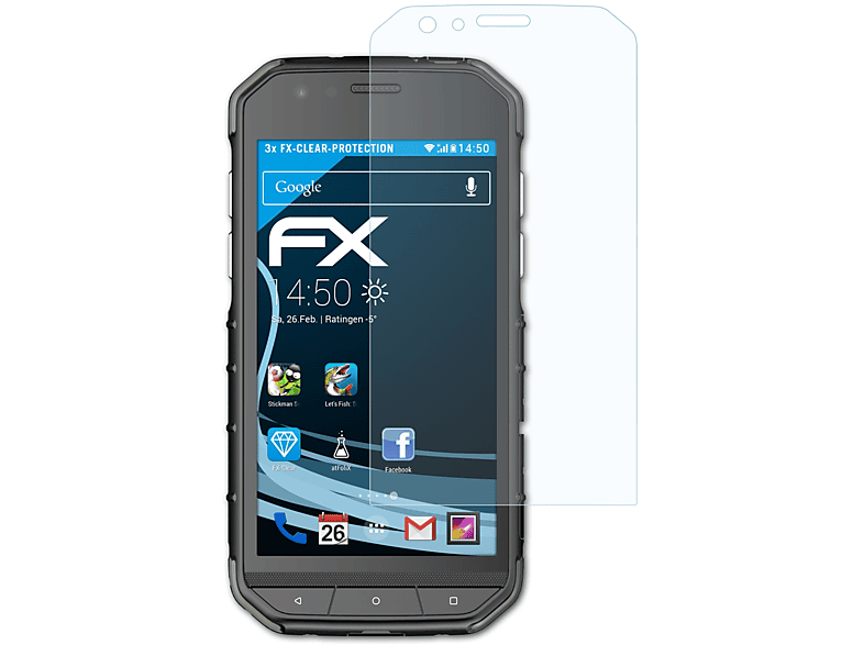 ATFOLIX 3x FX-Clear Displayschutz(für Caterpillar CAT S31)