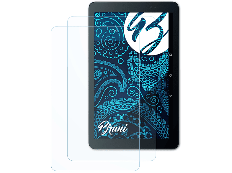 BRUNI 2x Basics-Clear Schutzfolie(für Huawei MediaPad T1 10)