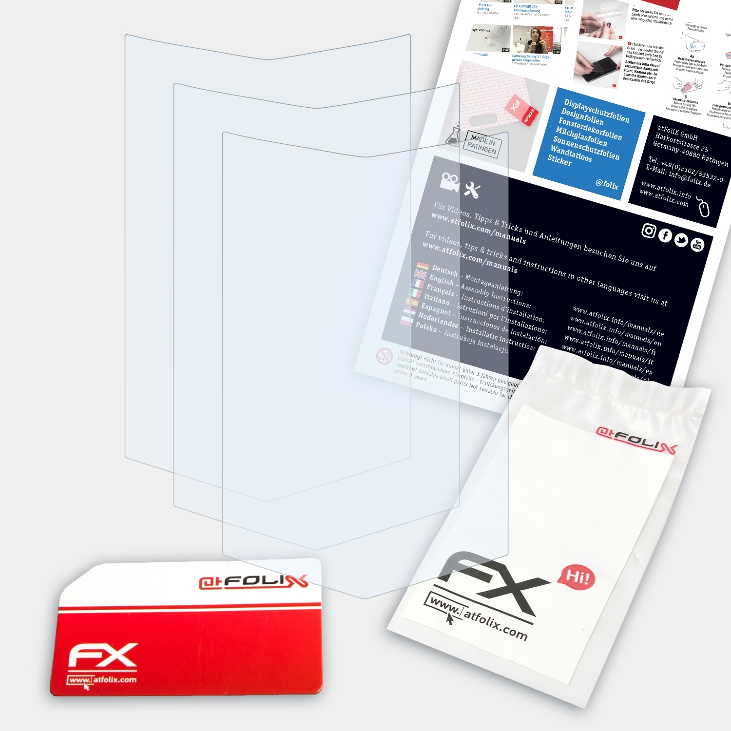 FX-Clear Signature) 3x Vertu ATFOLIX Displayschutz(für