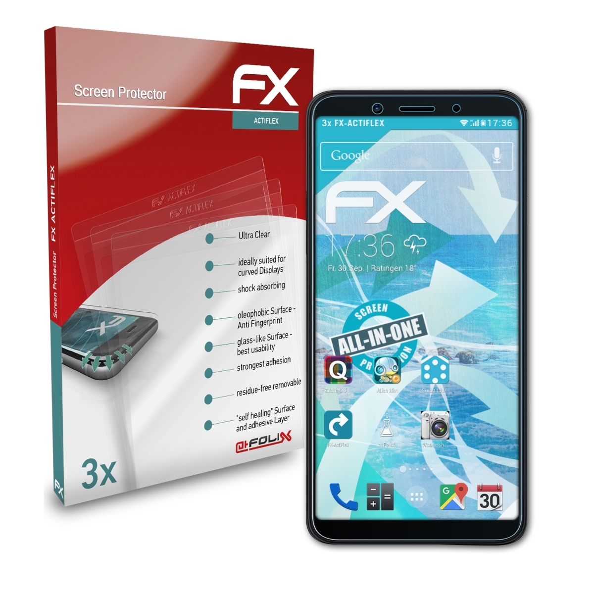 Displayschutz(für Oppo 3x ATFOLIX A73) FX-ActiFleX