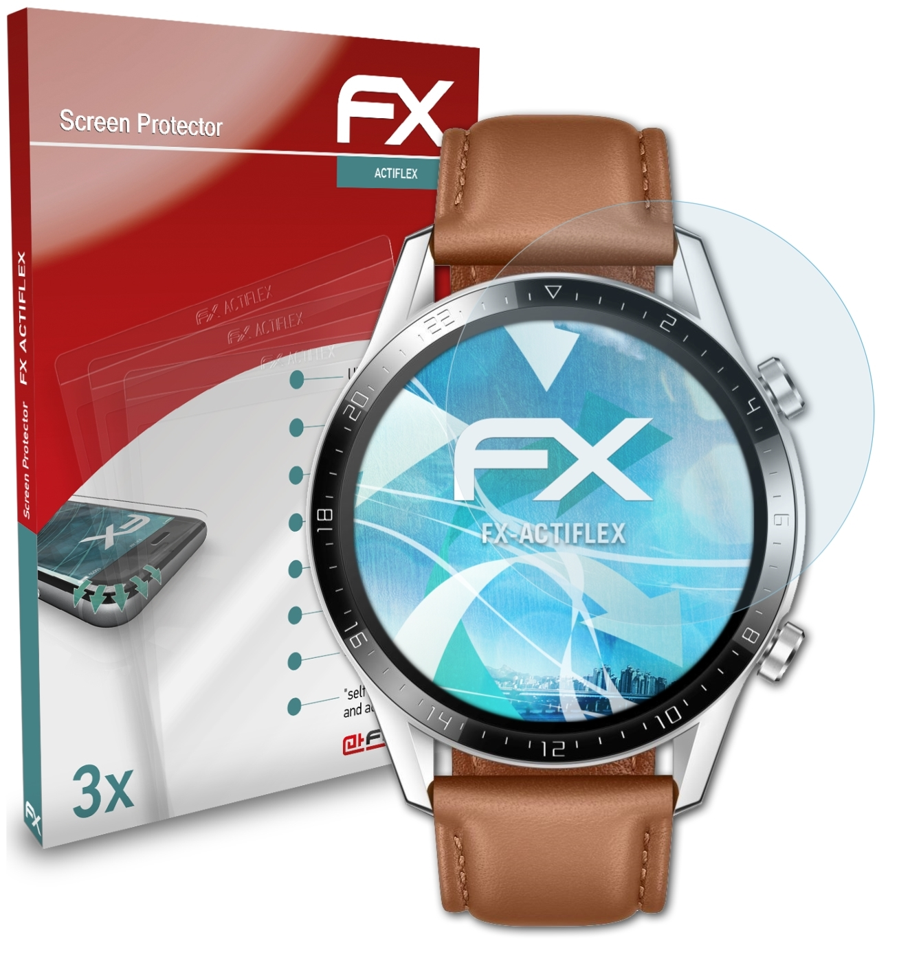 ATFOLIX Displayschutz(für GT Huawei 2 Watch 3x mm)) (46 FX-ActiFleX