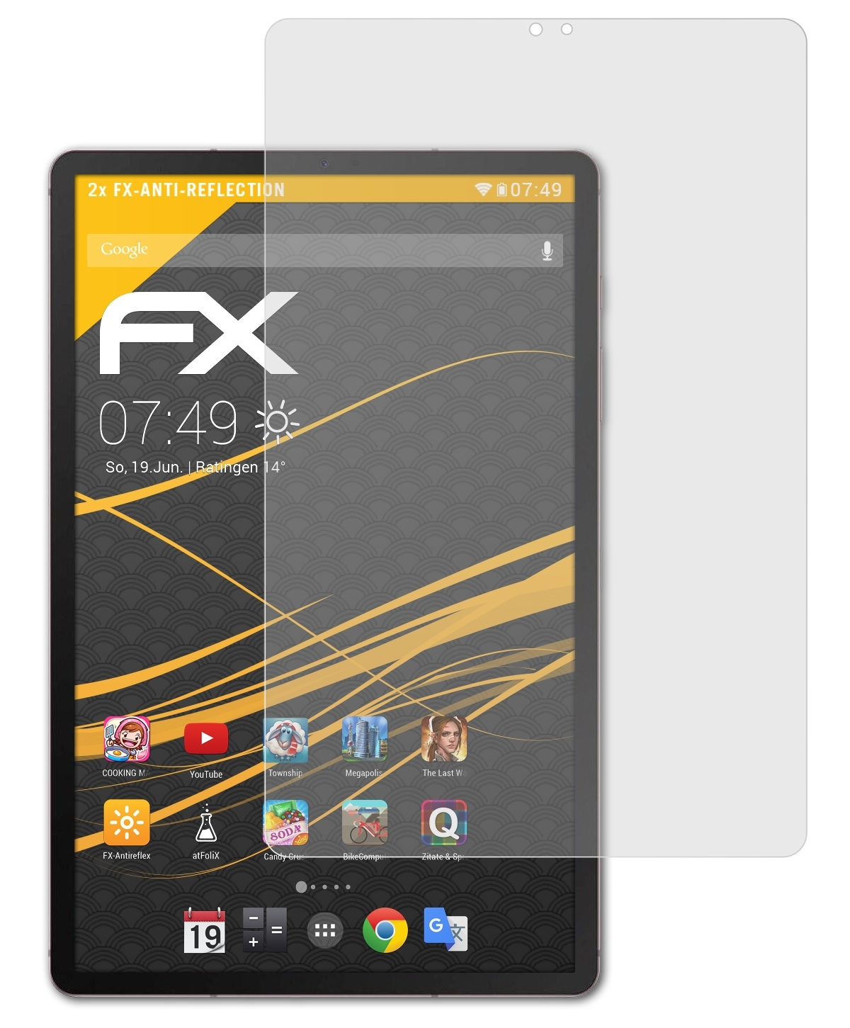 Displayschutz(für S6) Samsung 2x FX-Antireflex ATFOLIX Galaxy Tab