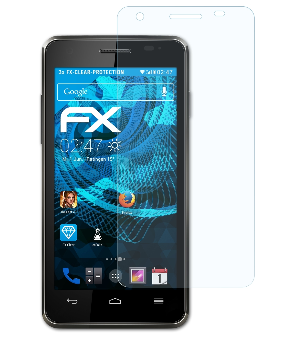 ATFOLIX 3x FX-Clear Displayschutz(für Smart Vodafone Turbo) 4