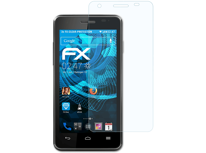 ATFOLIX 3x FX-Clear 4 Displayschutz(für Smart Turbo) Vodafone