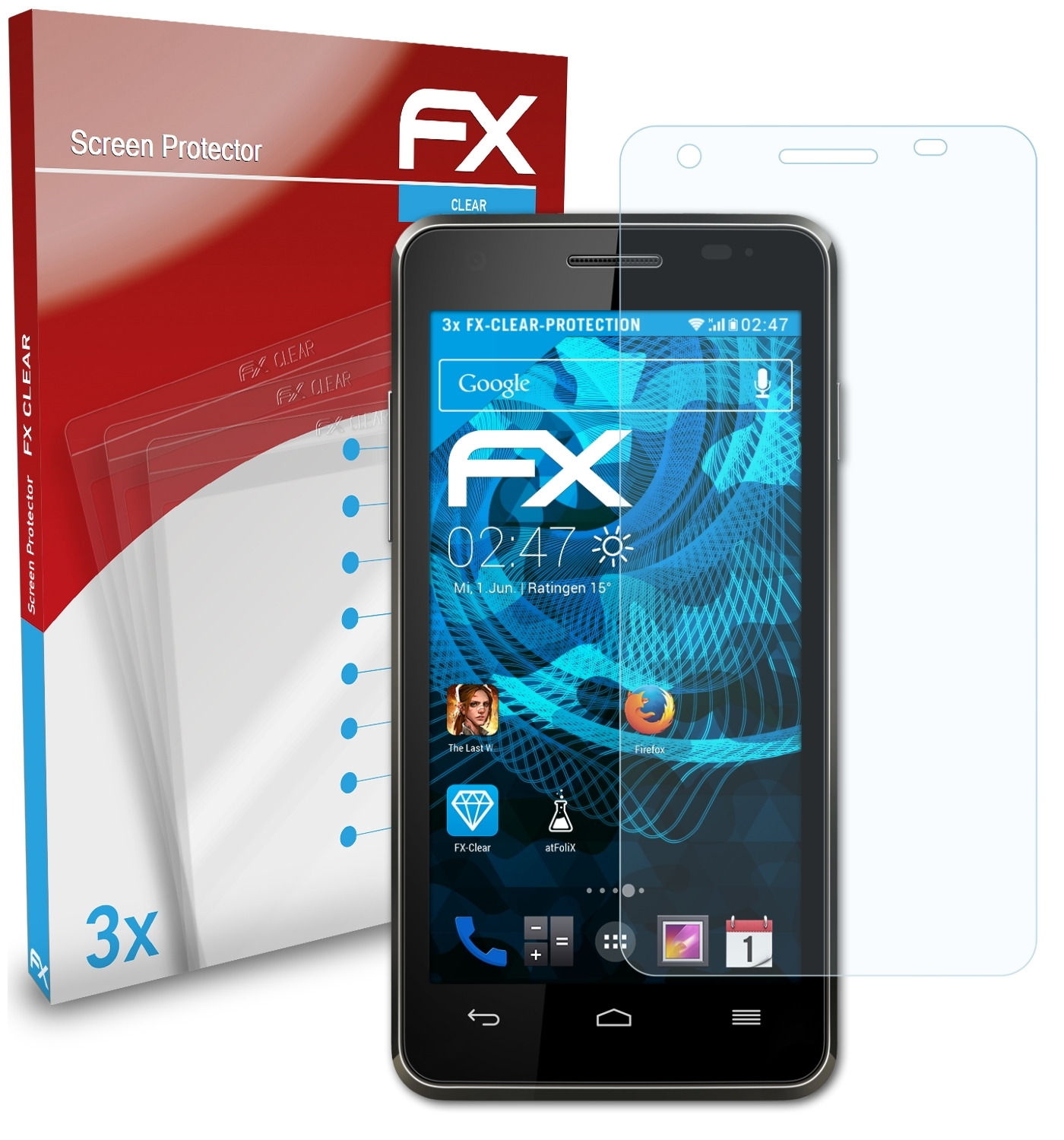 Turbo) ATFOLIX FX-Clear Displayschutz(für Smart 4 3x Vodafone