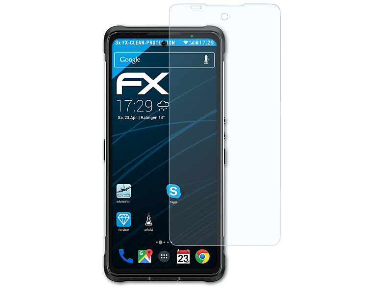 3x FX-Clear 10) Displayschutz(für Armor Ulefone ATFOLIX