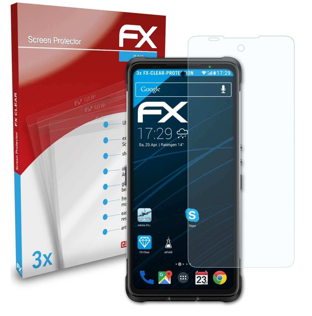 ATFOLIX 3x FX-Clear Armor 10) Displayschutz(für Ulefone