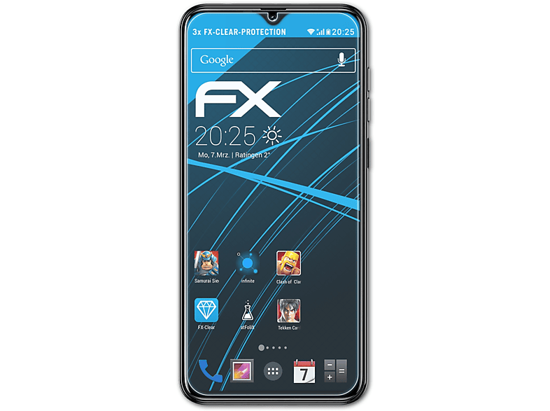 ATFOLIX 3x Note 7 FX-Clear (2020)) Ulefone Displayschutz(für