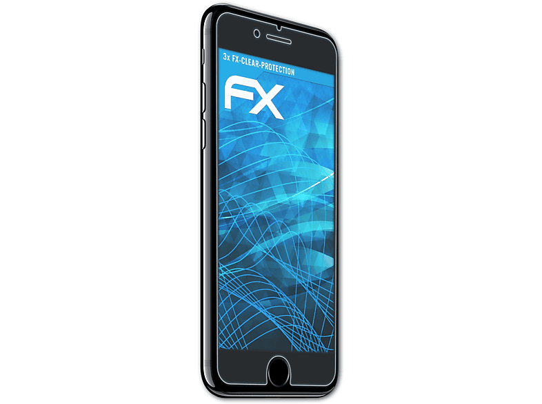 ATFOLIX 3x FX-Clear Displayschutz(für Apple iPhone 8 / 7 (Front))