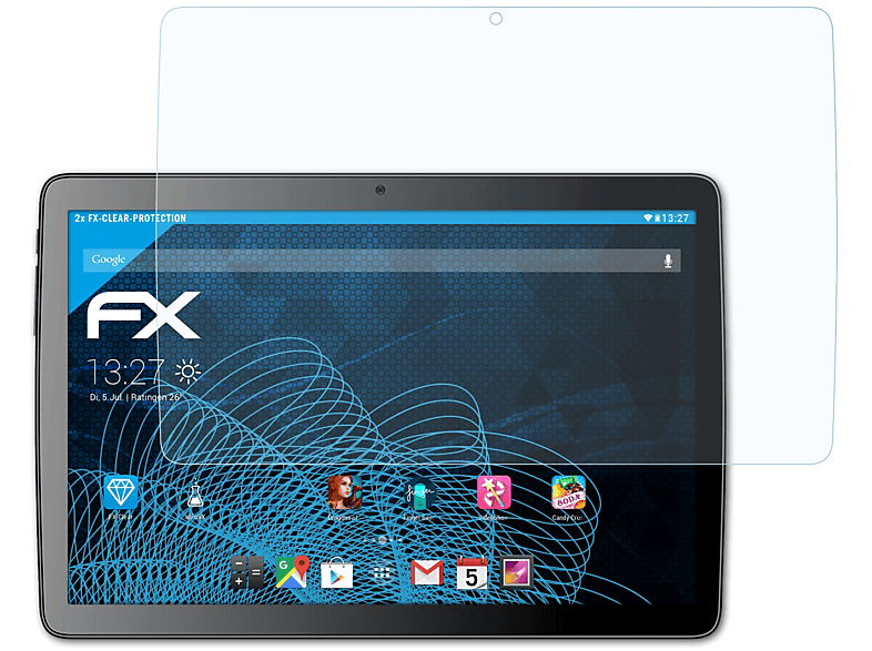 ATFOLIX 2x FX-Clear Displayschutz(für Technisat TechniPad 10G-HD)