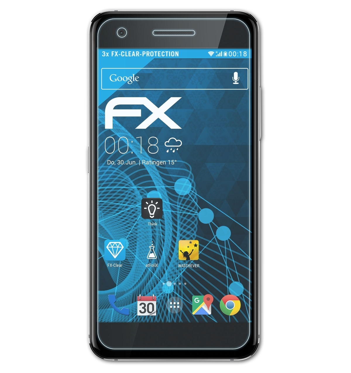 3x FX-Clear Smart Displayschutz(für V8) Vodafone ATFOLIX
