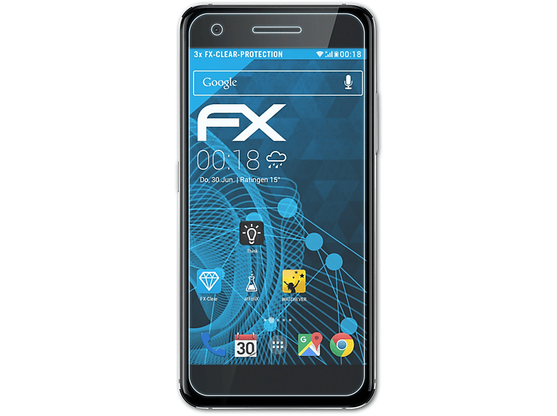 ATFOLIX 3x FX-Clear Displayschutz(für Vodafone Smart V8)