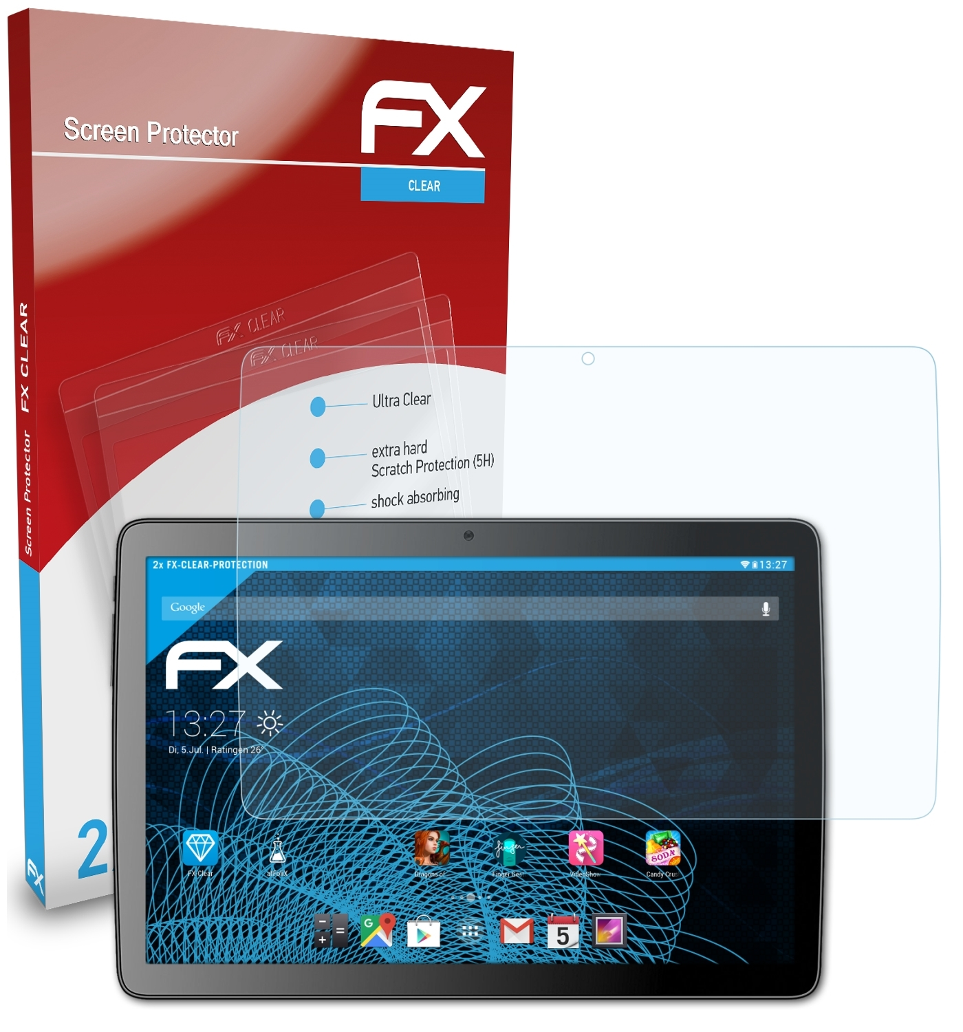 Displayschutz(für FX-Clear Technisat TechniPad 2x 10G-HD) ATFOLIX