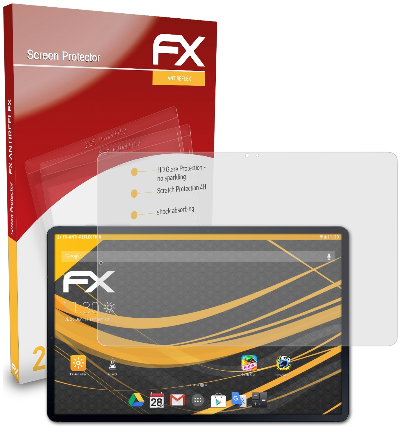 ATFOLIX 2x FX-Antireflex Displayschutz(für Samsung Tab Galaxy S7+)