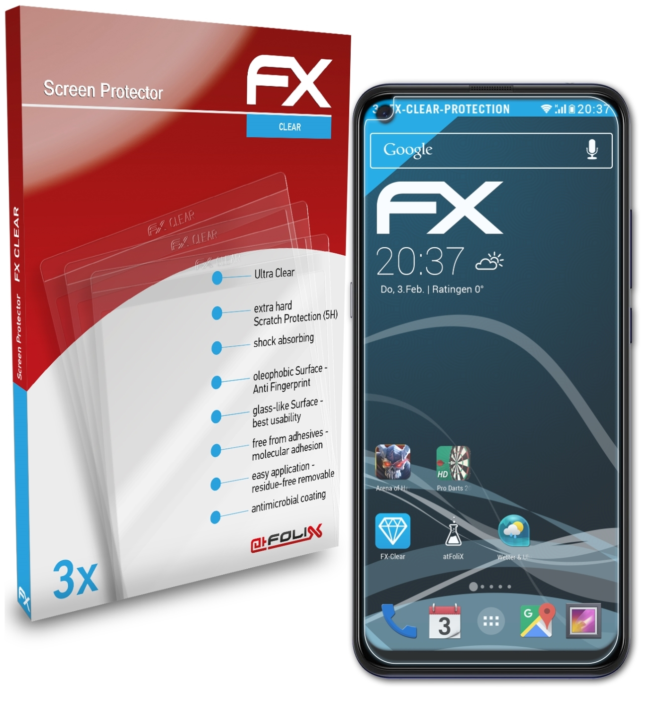 ATFOLIX 3x 5G) Displayschutz(für TCL 10 FX-Clear