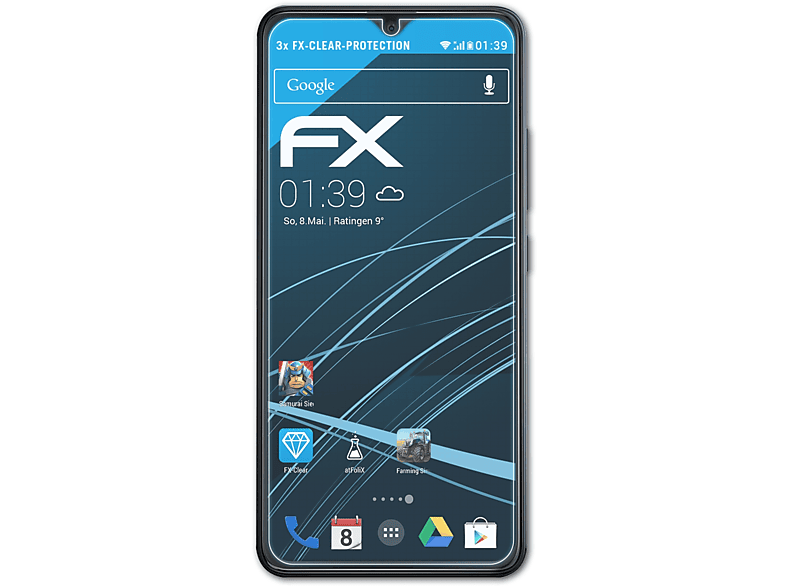 ATFOLIX 3x FX-Clear Cubot Displayschutz(für Note 7)