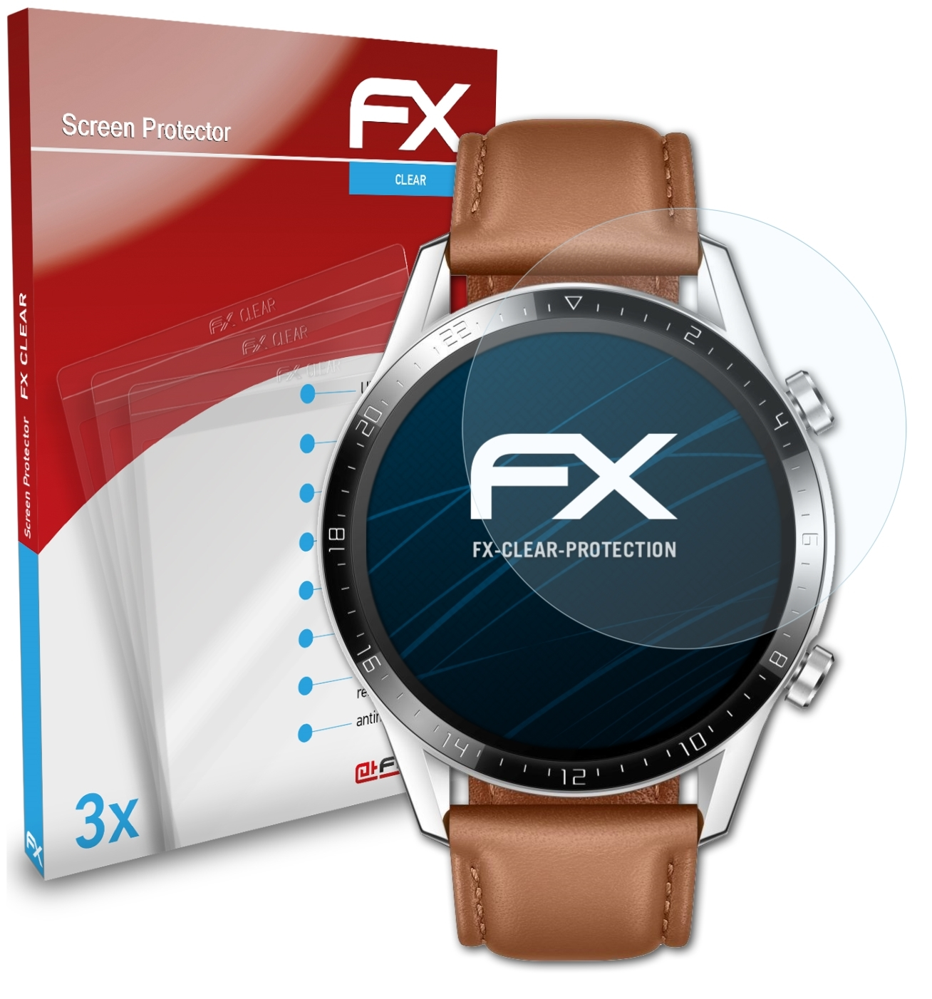 Displayschutz(für (46 3x Watch mm)) ATFOLIX FX-Clear 2 Huawei GT