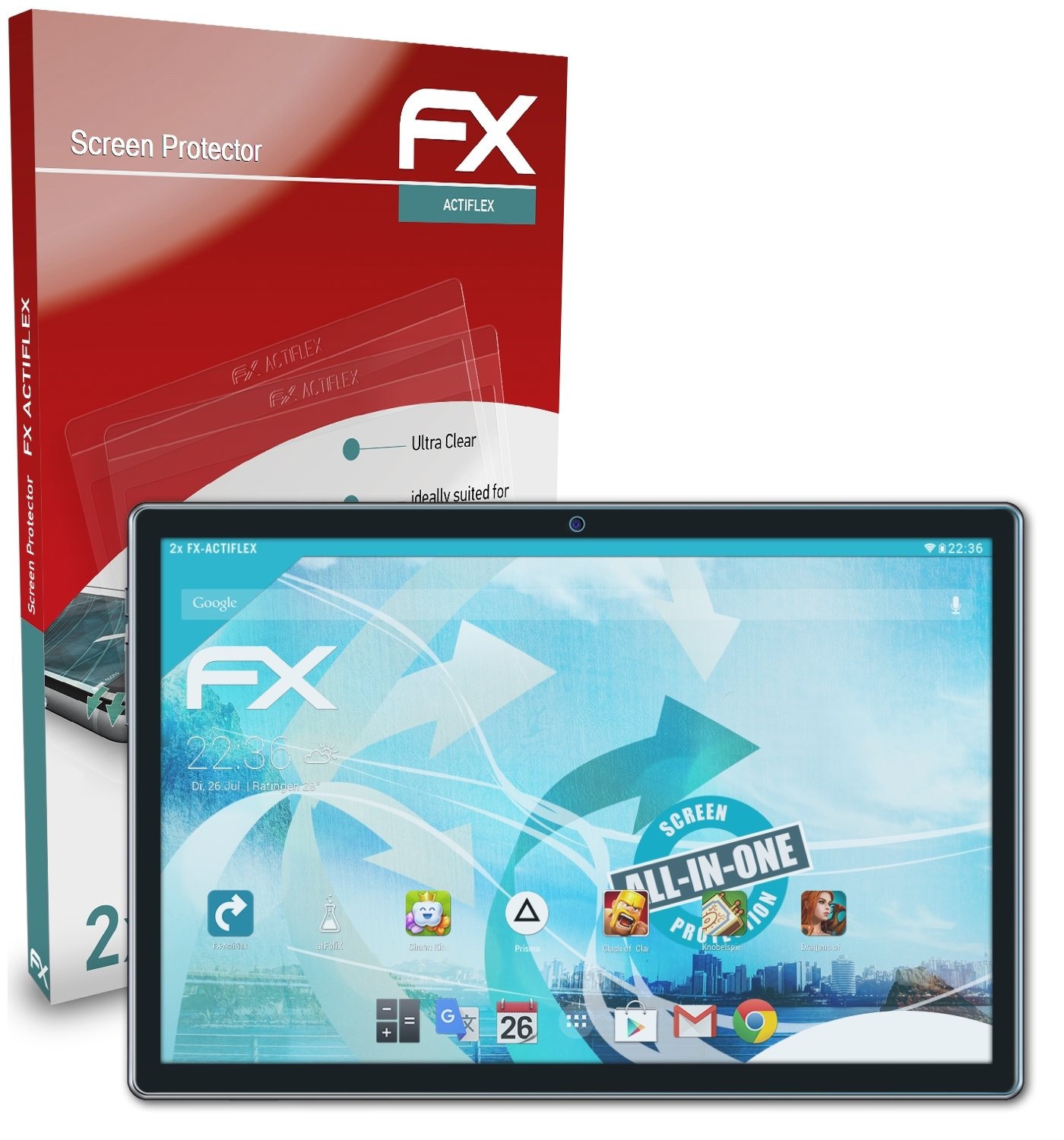 ATFOLIX 2x FX-ActiFleX Displayschutz(für Teclast P20HD)