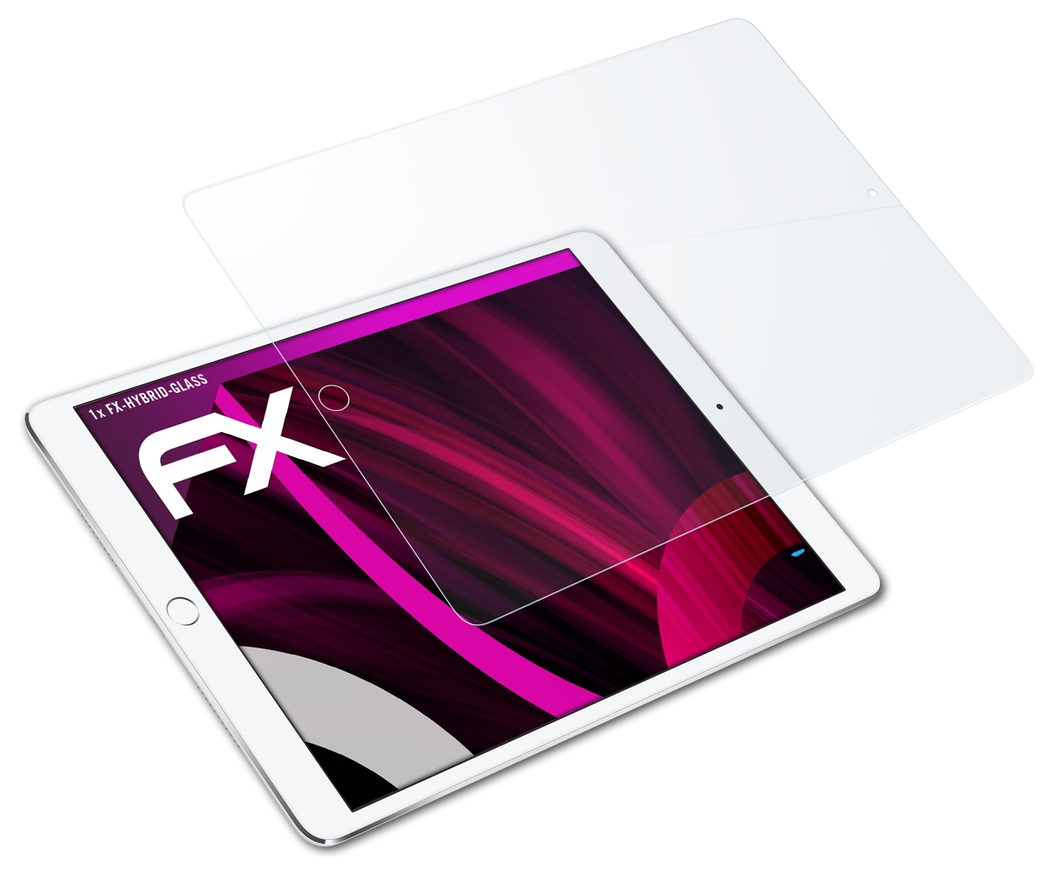 Pro FX-Hybrid-Glass 12.9 (2017)) ATFOLIX Schutzglas(für Apple iPad