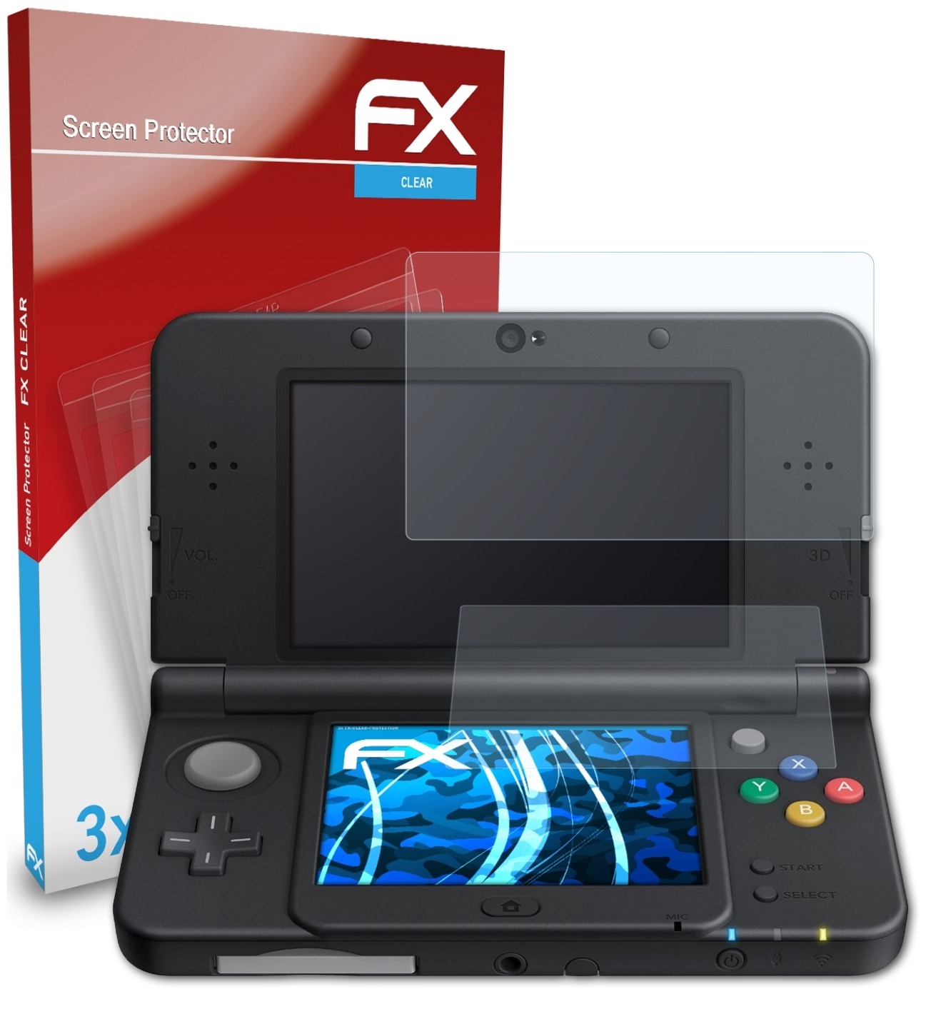 3DS Displayschutz(für FX-Clear ATFOLIX (2015)) 3x New Nintendo