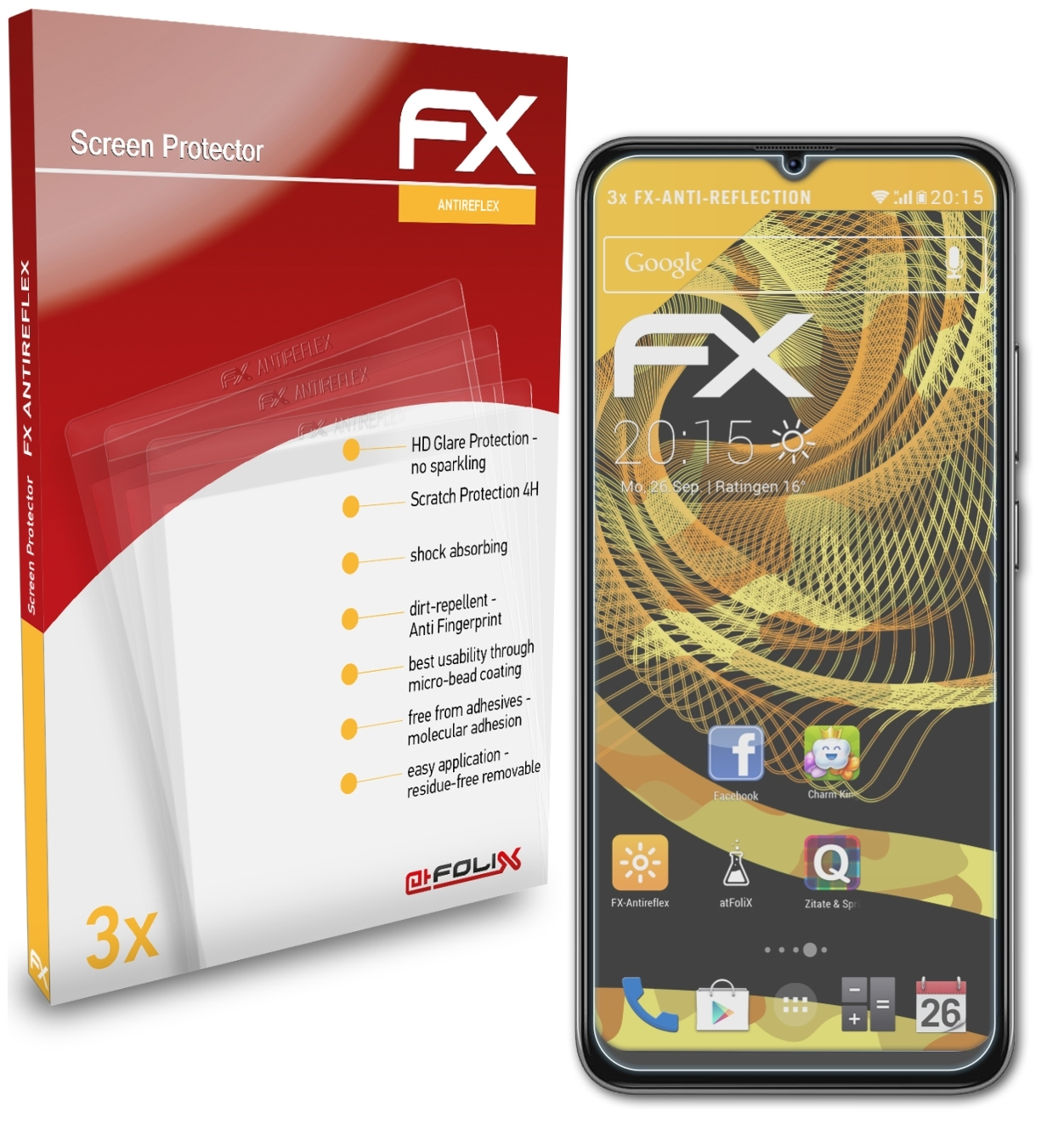 ATFOLIX 3x FX-Antireflex Displayschutz(für Blackview A70)