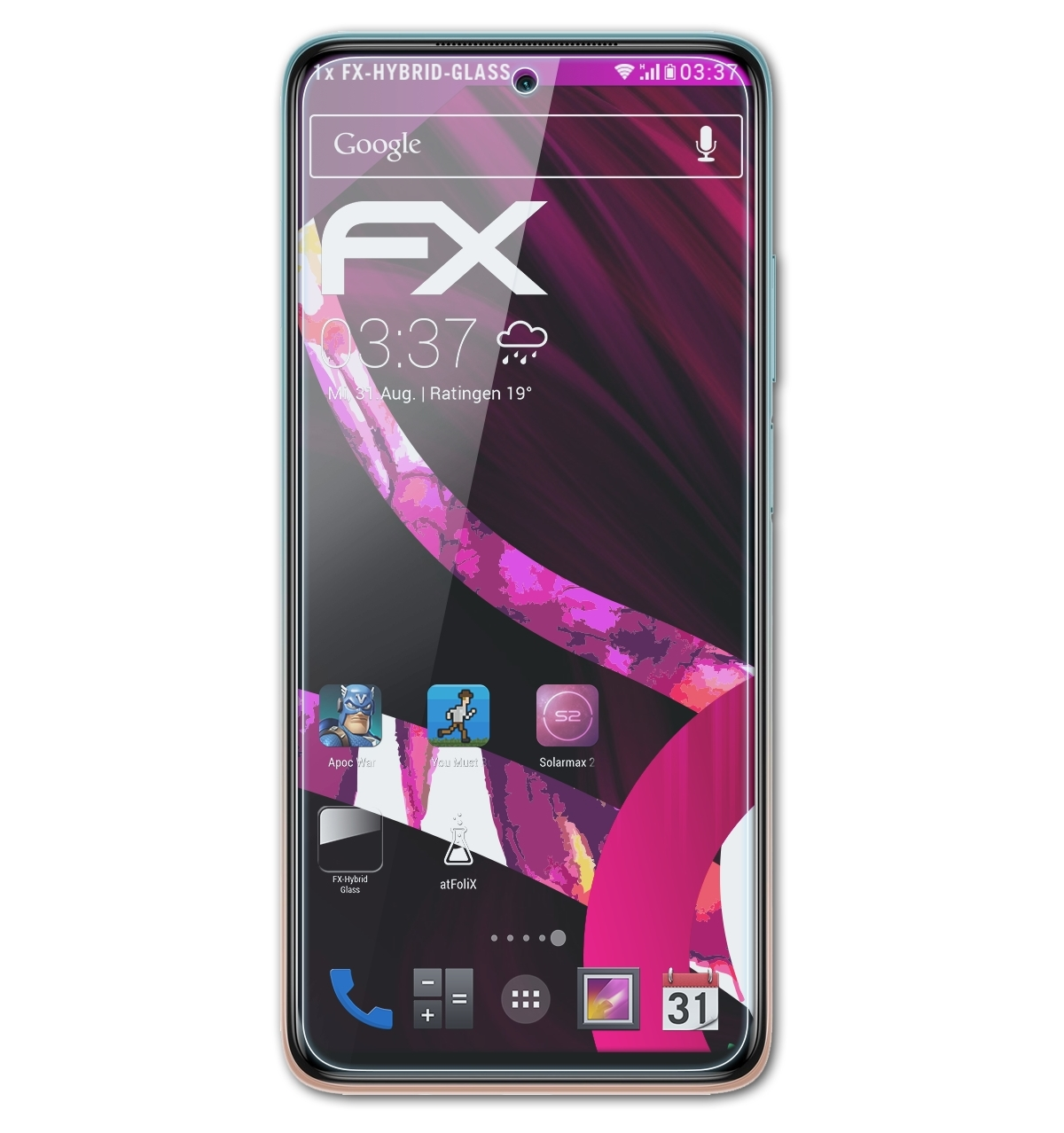 ATFOLIX FX-Hybrid-Glass Lite) Mi Schutzglas(für 10T Xiaomi