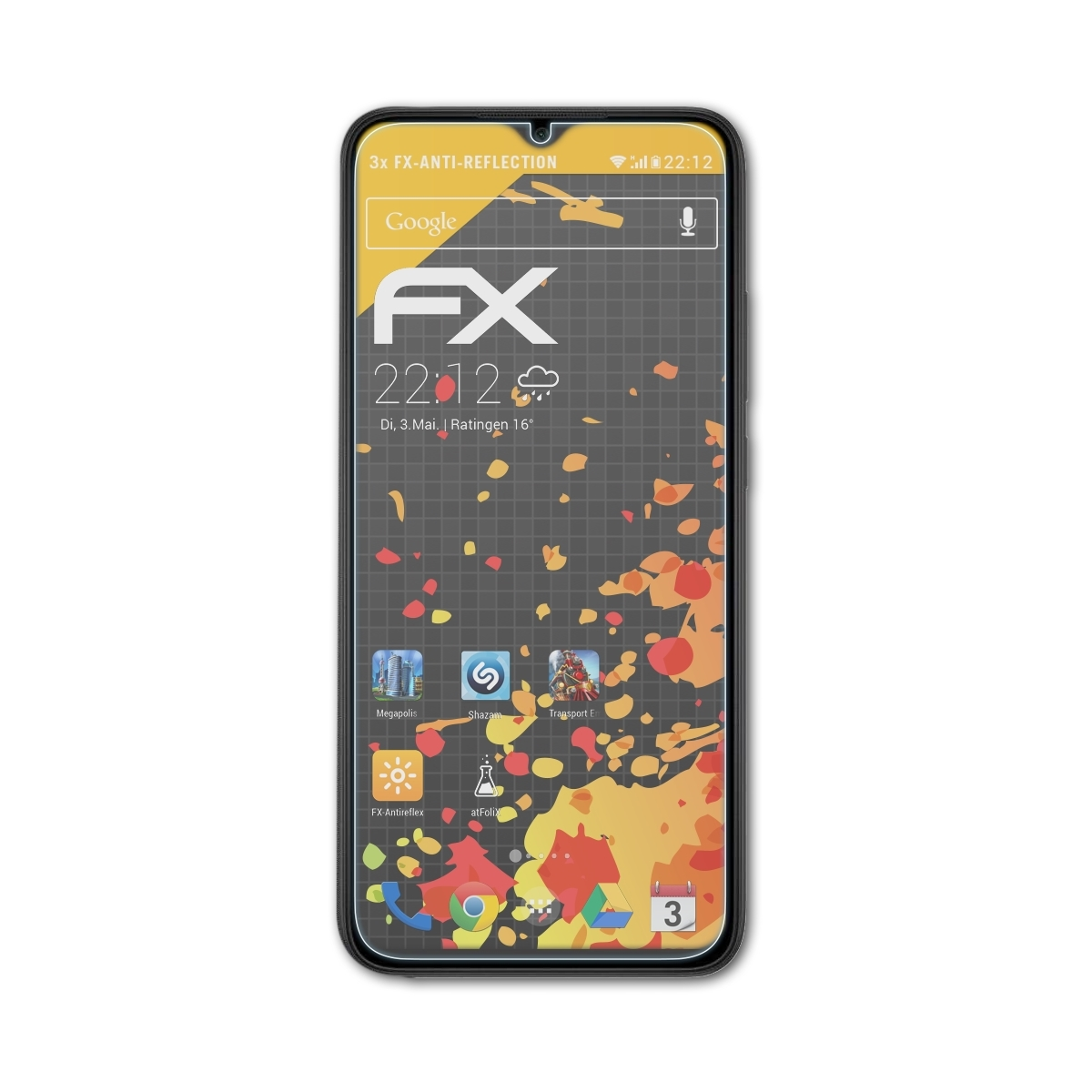 ATFOLIX 3x Xiaomi 9C) FX-Antireflex Displayschutz(für Redmi