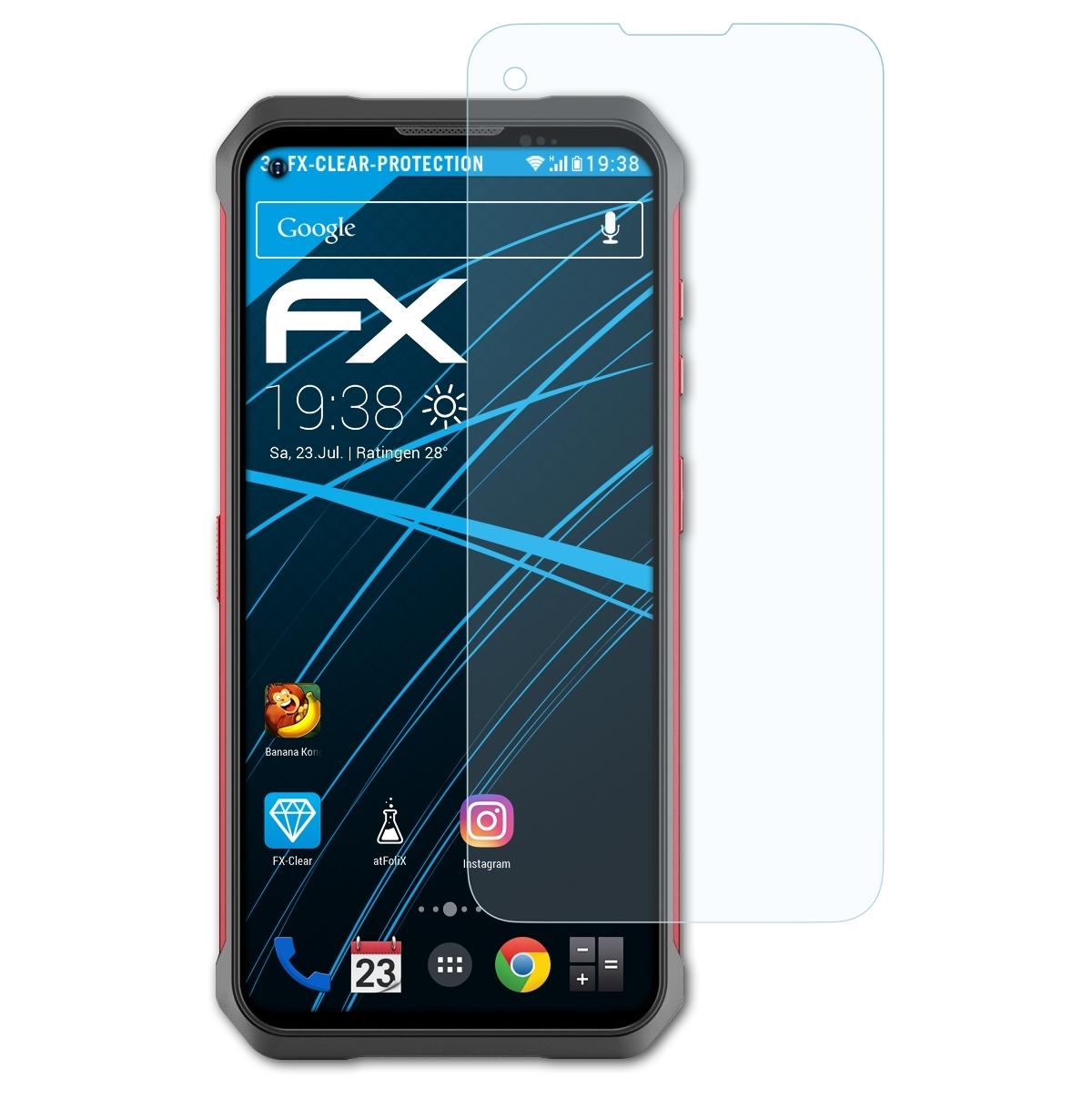 V10) DOOGEE 3x Displayschutz(für FX-Clear ATFOLIX