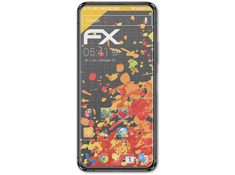 ATFOLIX 3x (ZS670KS)) FX-Antireflex 7 ZenFone Displayschutz(für Asus