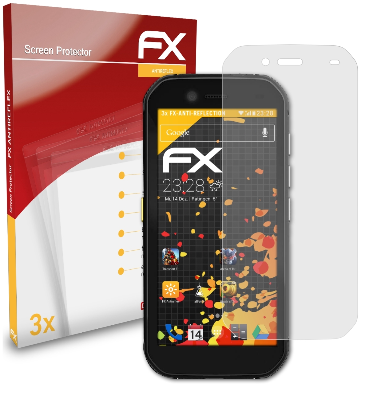 ATFOLIX 3x FX-Antireflex S42 Displayschutz(für CAT Caterpillar H+)